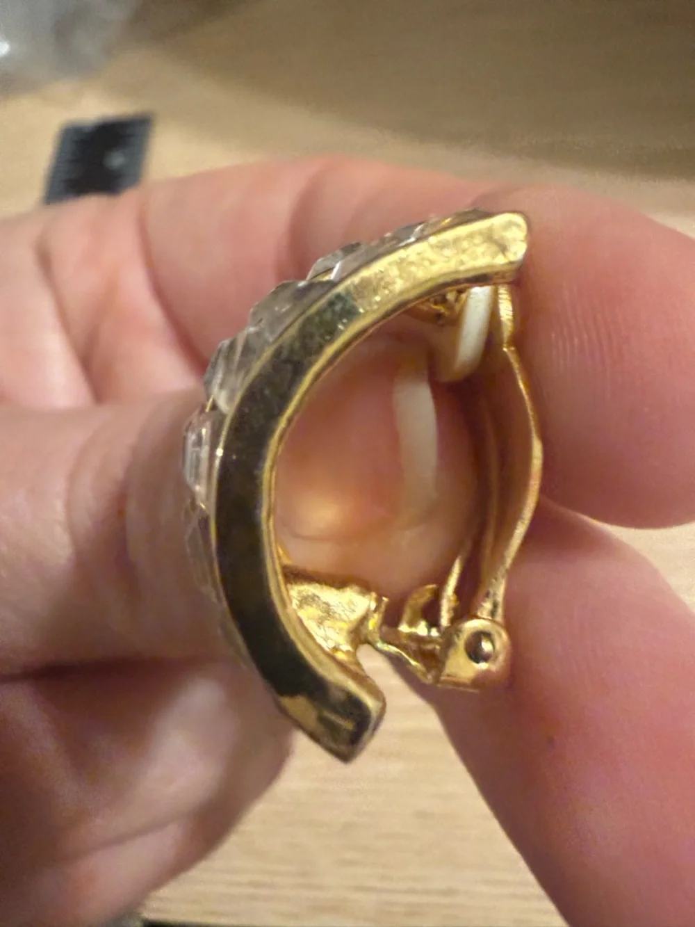 Gold-Tone Clear Crystal Triple-Row Clip‎ Earrings